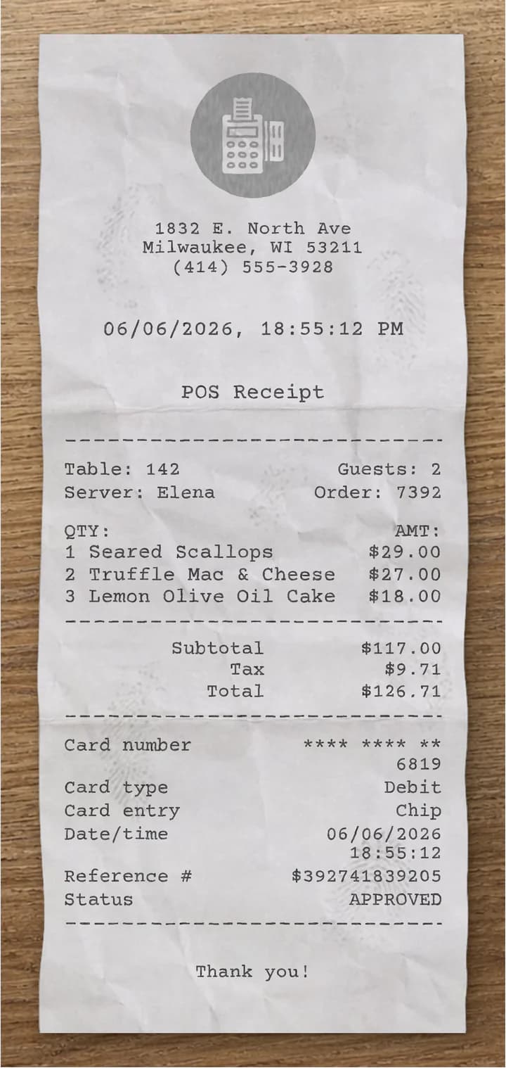 Anteprima dello scontrino Generic POS